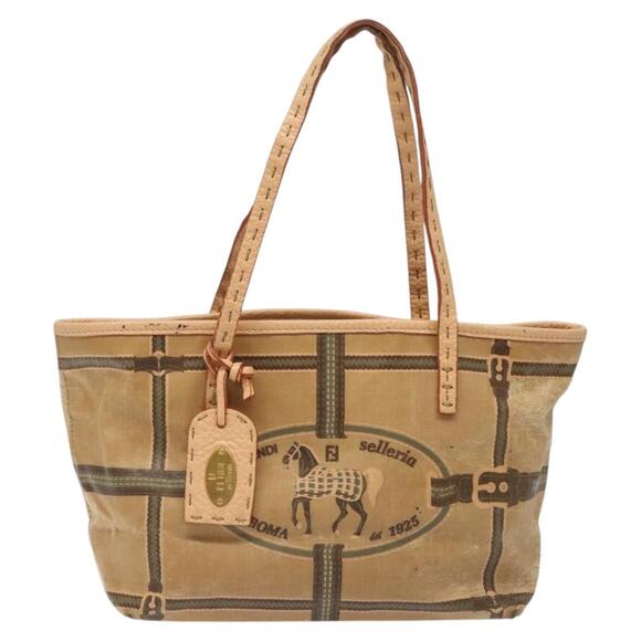 FENDI Hand Bag Nylon Beige - Picture 2 of 12